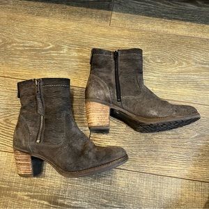 Täōs womens size 7 grey zipper booties heels